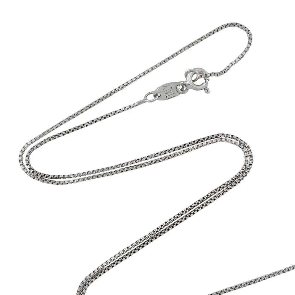 Vintage Italy Sterling Silver 925 Box Chain Necklace 18